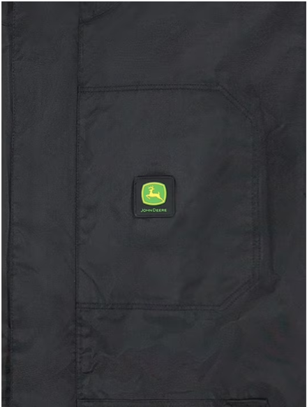 John Deere Chamarra de lluvia color negro Talla L