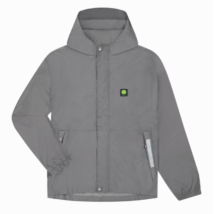 John Deere Chamarra de lluvia color gris