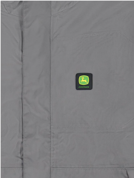 John Deere Chamarra de lluvia color gris