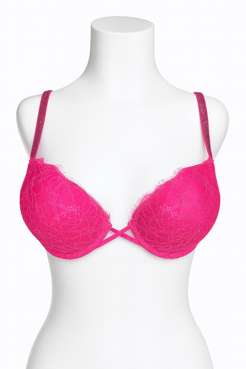 Victoria´s Secret Bra Push Up de Encaje Fucsia Talla 34C