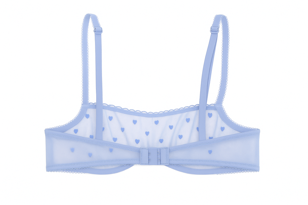 Bralette Rosa Transparente con Corazones TALLA S