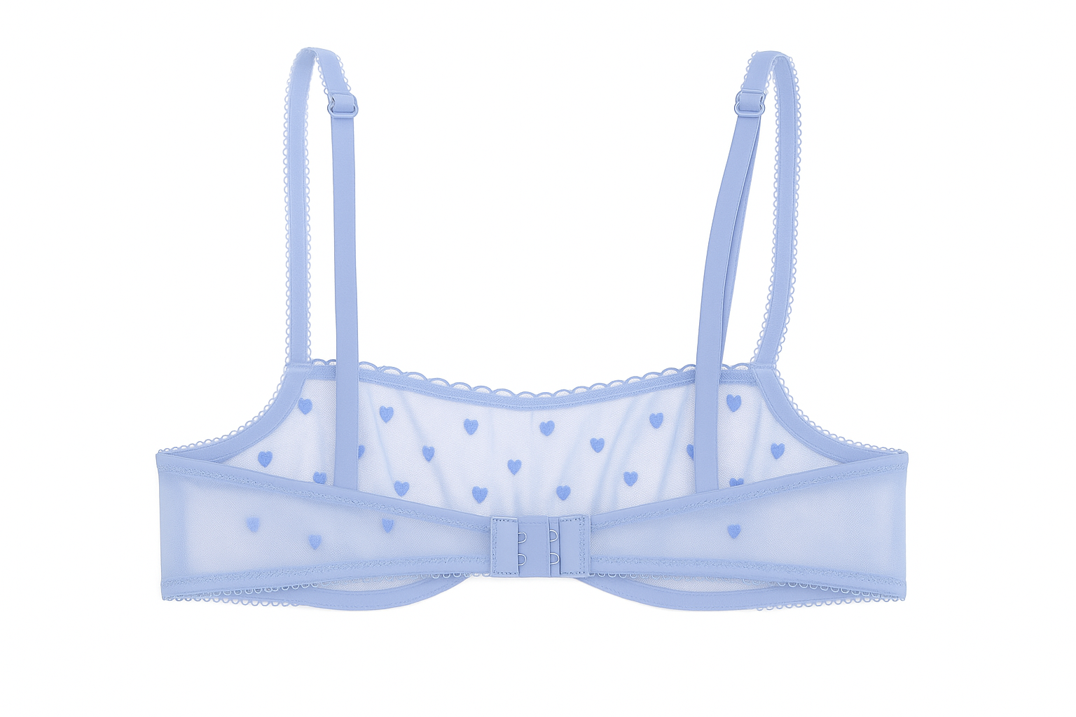 Bralette Rosa Transparente con Corazones TALLA S