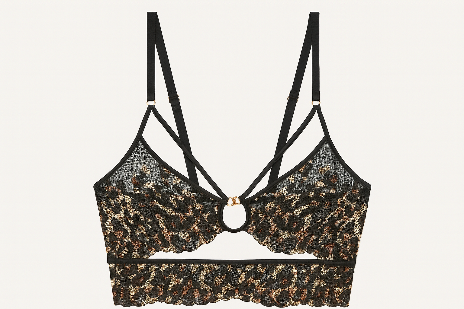 Bralette Leopardo con Encaje y Tiras Decorativas – Victoria’s Secret