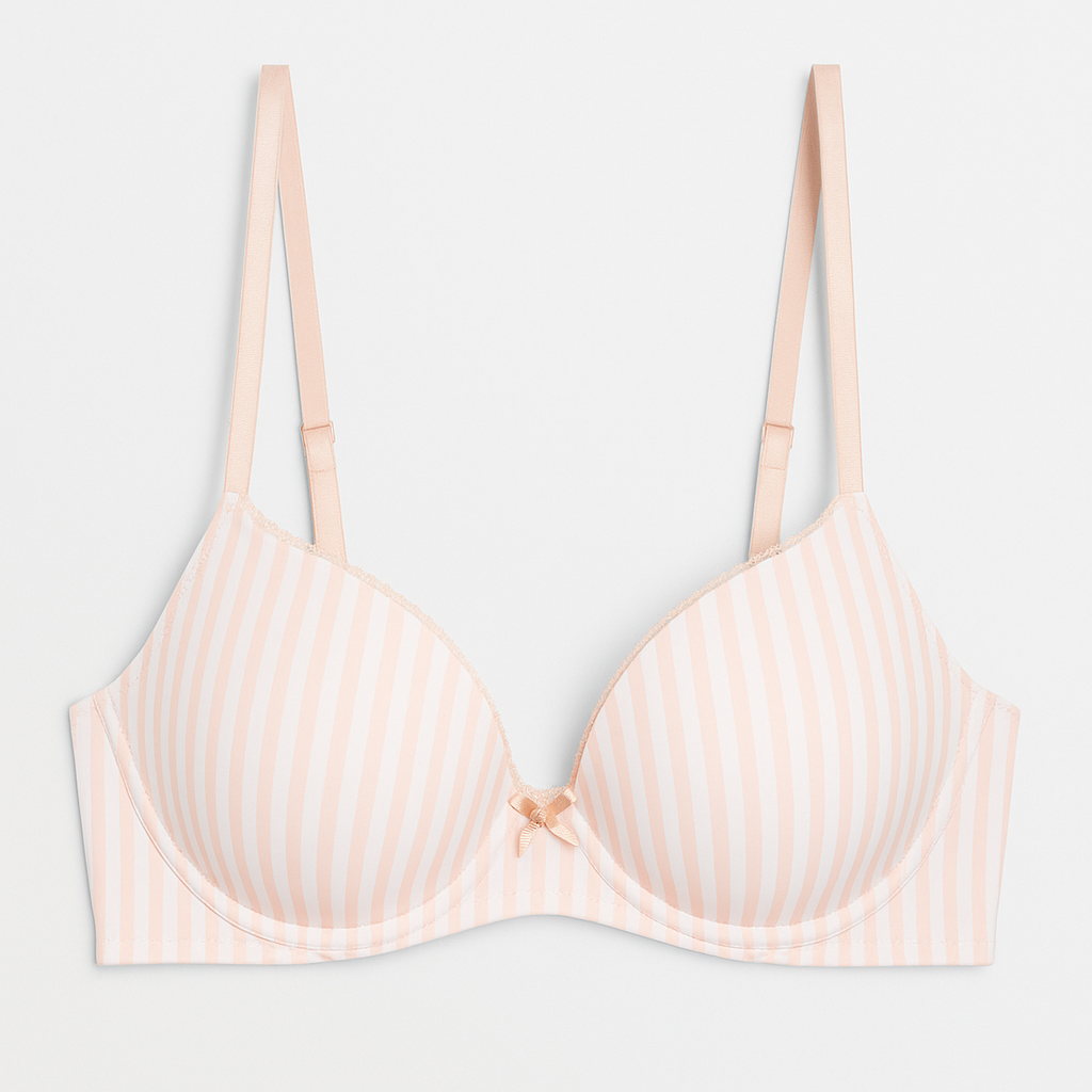 Brasier Push Up Body by Victoria – Rayas Rosa/Blanco Talla 32D