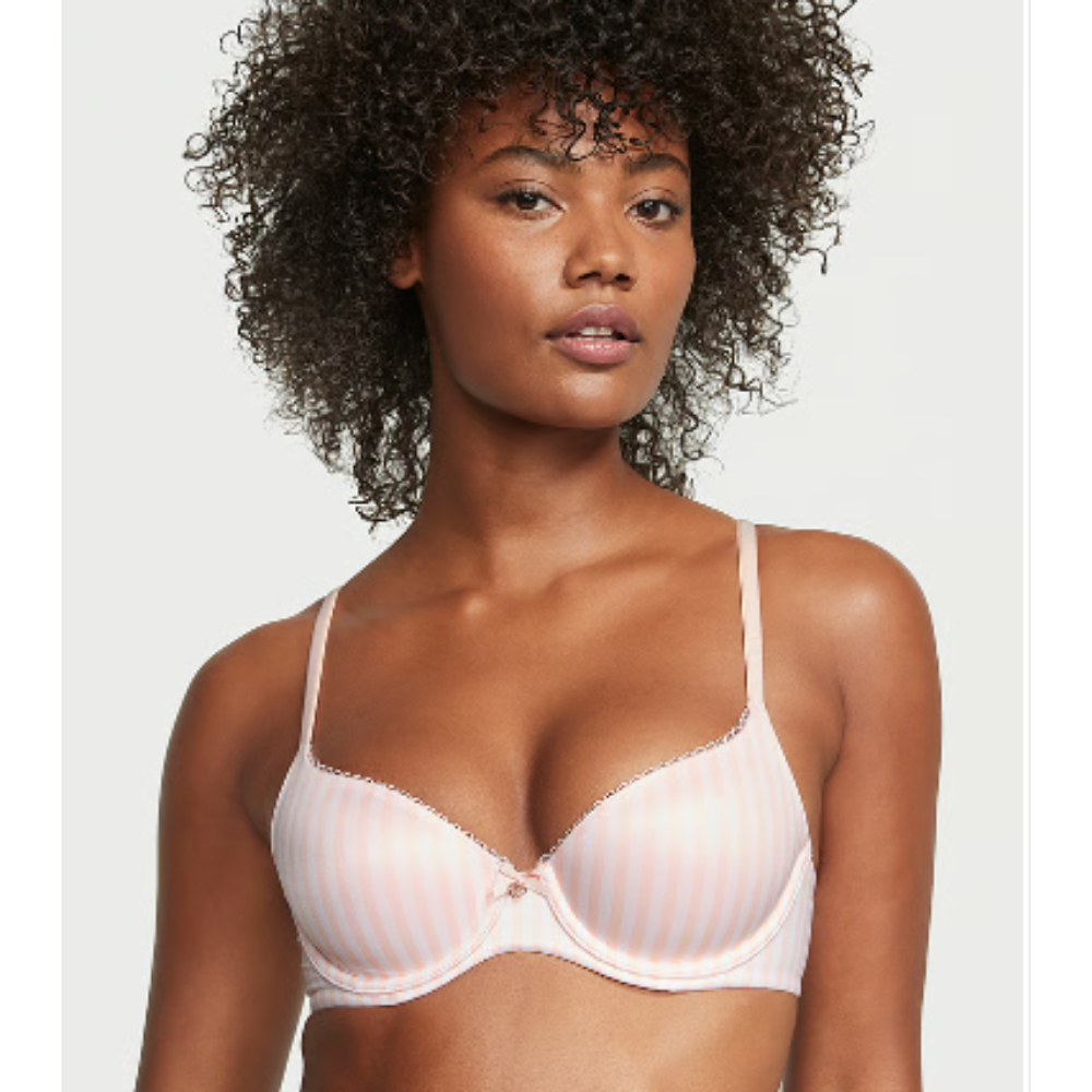 Brasier Push Up Body by Victoria – Rayas Rosa/Blanco Talla 32D