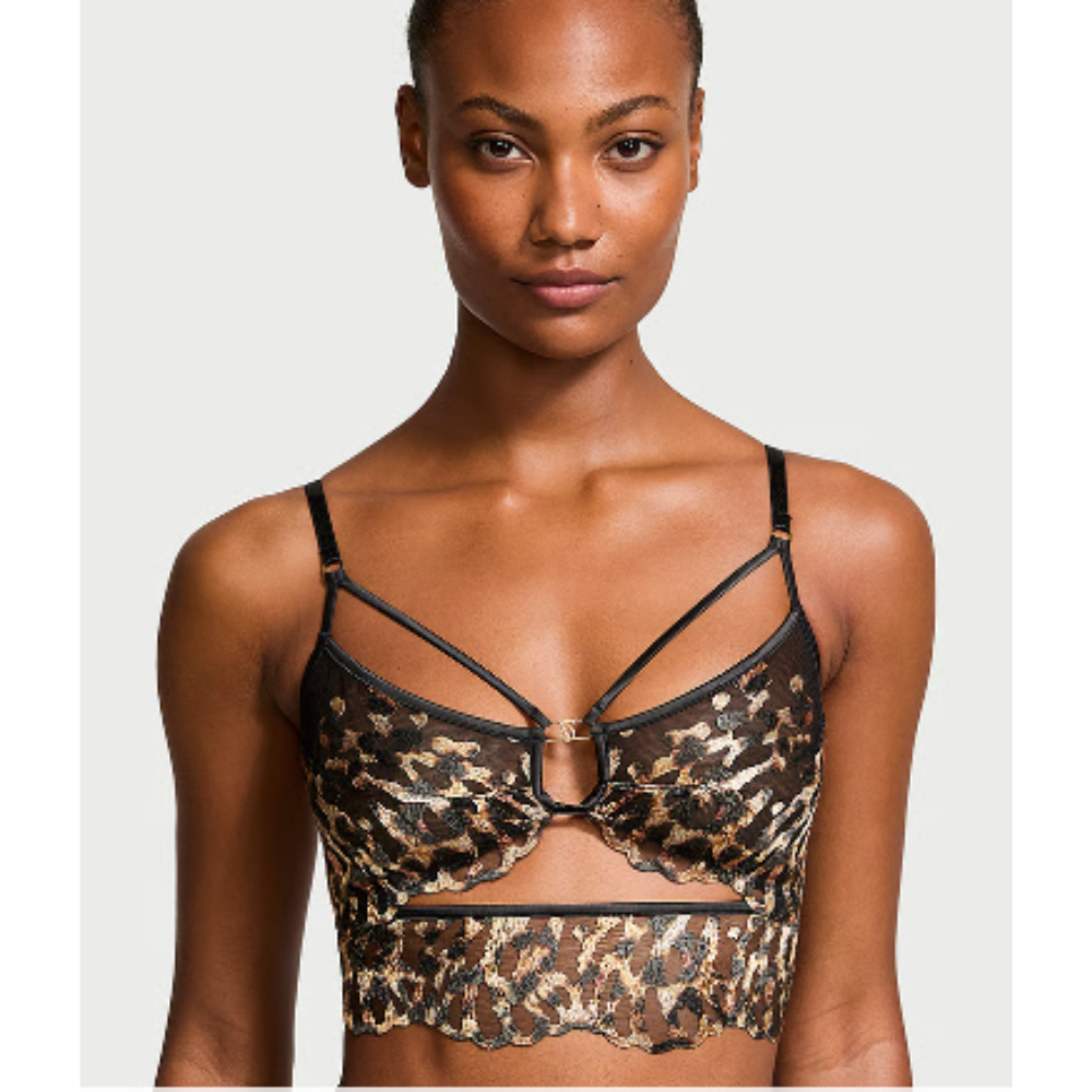 Bralette Leopardo con Encaje y Tiras Decorativas – Victoria’s Secret