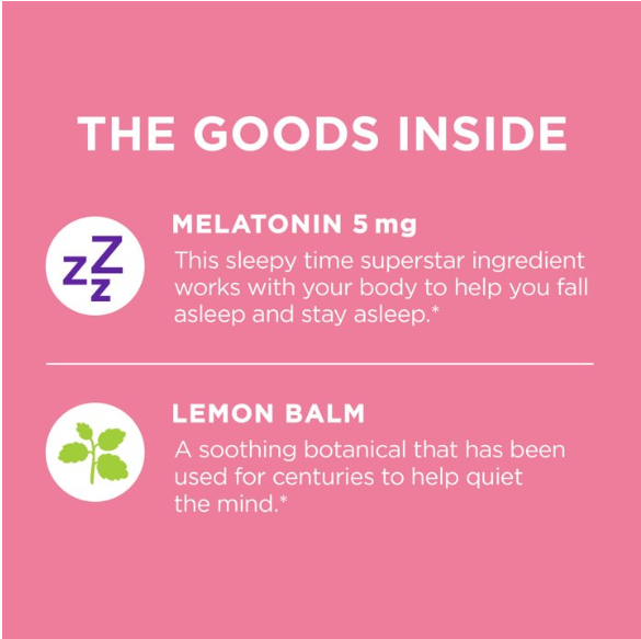 OLLY Sleep Extra Strength Melatonin & Lemon Balm – Tabletas de Disolución Rápida Sabor Fresa | 30 Tabletas