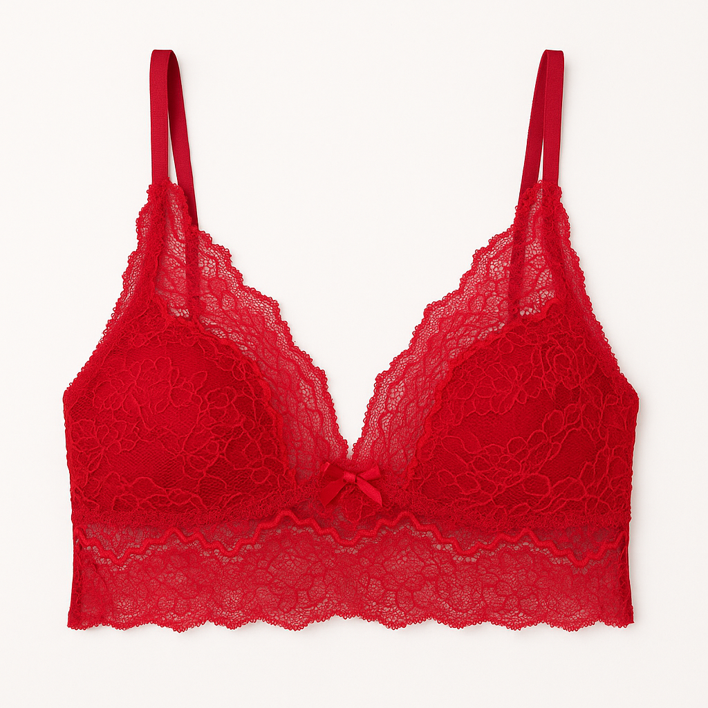 Bralette de Encaje Rojo Talla M