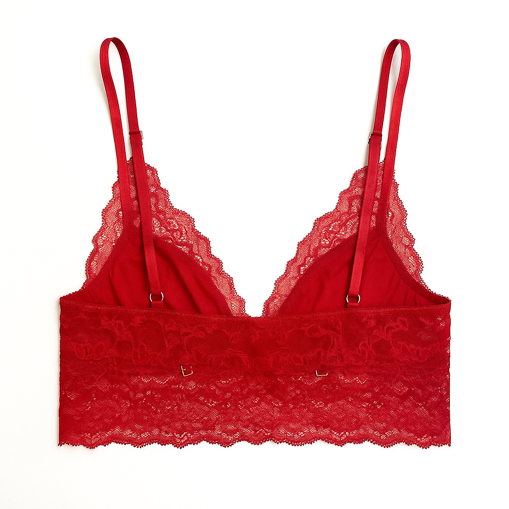 Bralette de Encaje Rojo Talla M