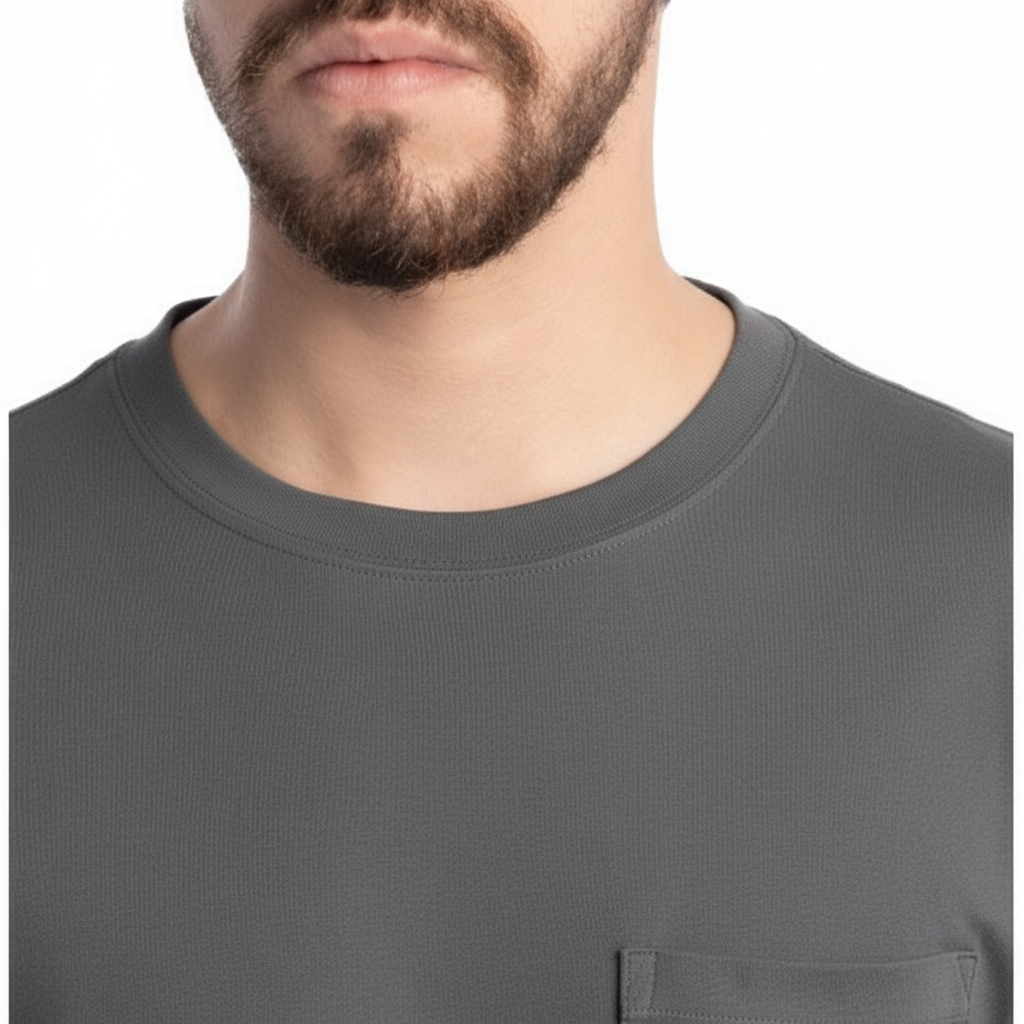 Playera Wrangler de Trabajo para Hombre Manga Larga – Color Charcoal (Gris Carbón) Talla L