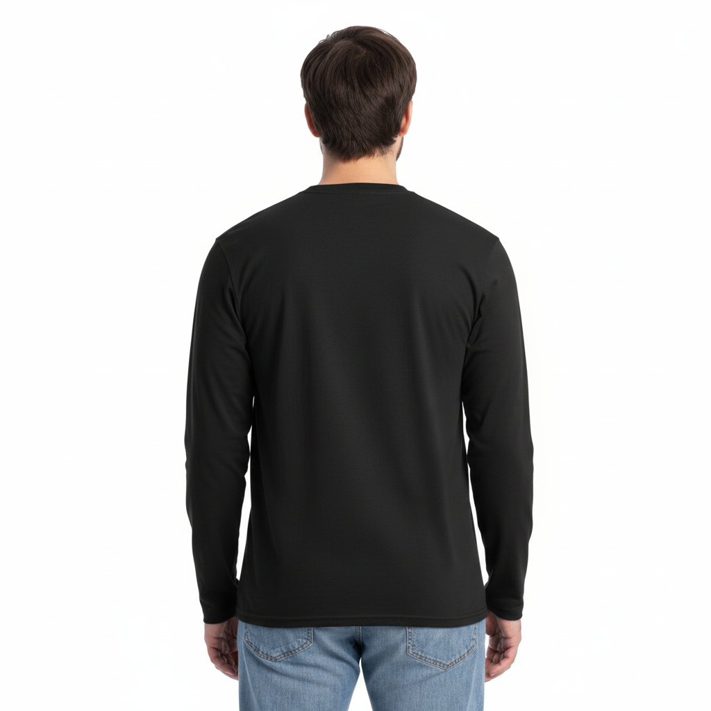 Playera Wrangler de Trabajo para Hombre Manga Larga con Bolsillo – Negro