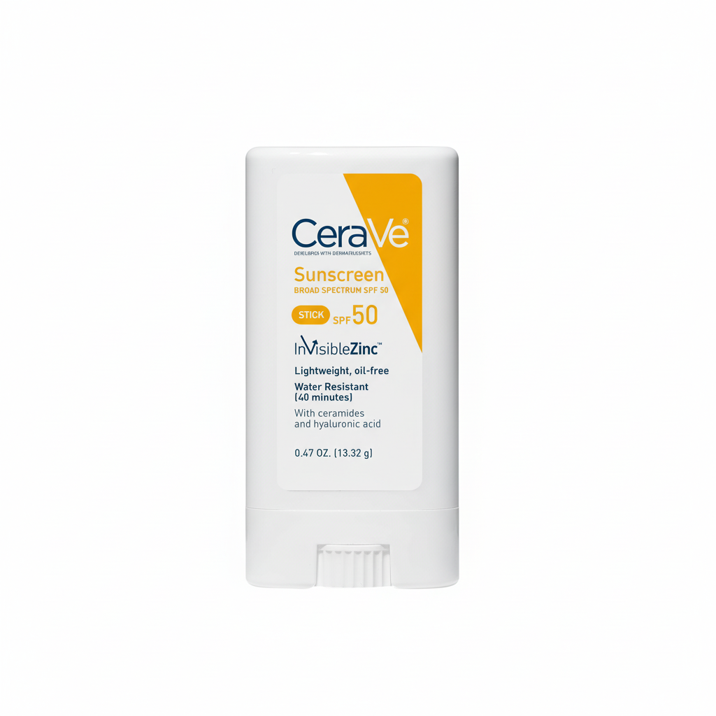 Protector Solar CeraVe Sunscreen Stick SPF 50 Invisible Zinc – 0.47 oz