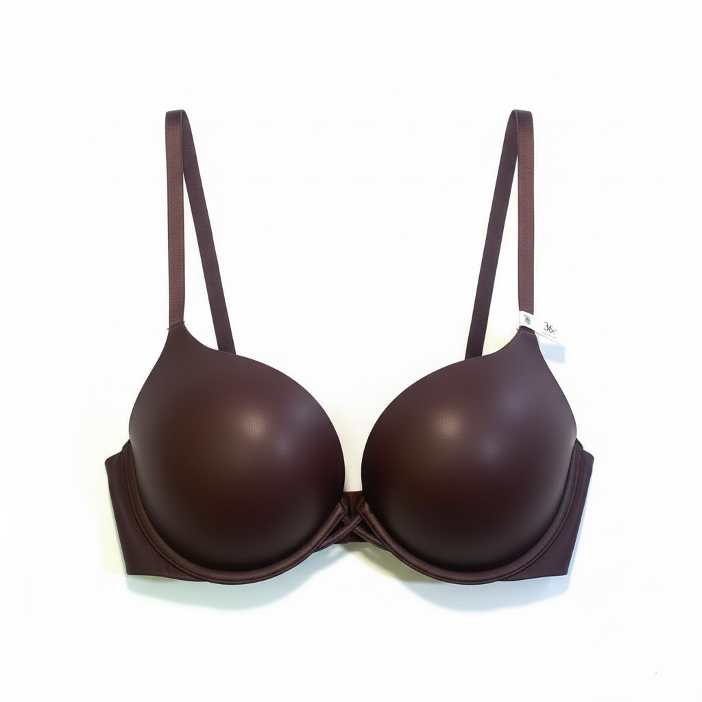 Victoria´s Secret Bra tipo cuero color chocolate • Push Up