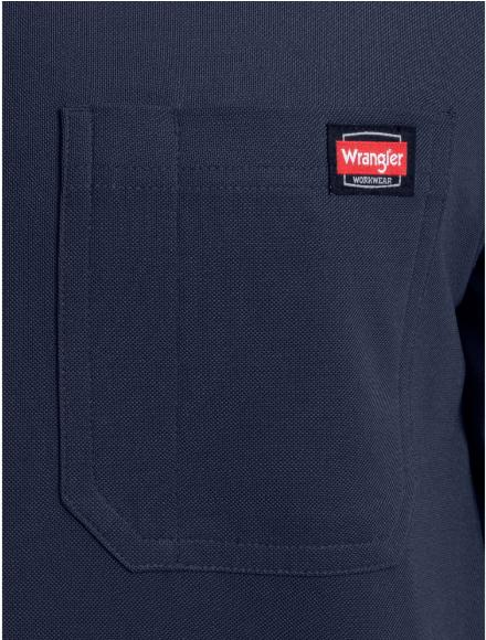 Playera Wrangler de Trabajo para Hombre Manga Larga con Bolsillo – Azul Oscuro-Talla M